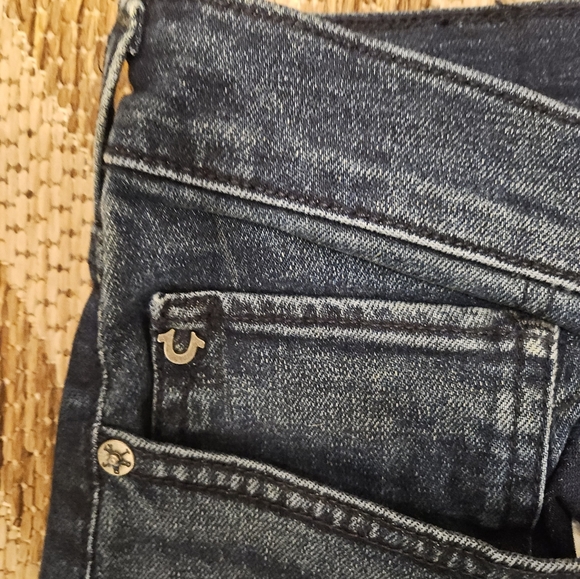 True Religion Jeans Men's Blue Denim Jeans Relaxed Skinny Rocco No Flap SE 42x33 - Picture 3 of 15